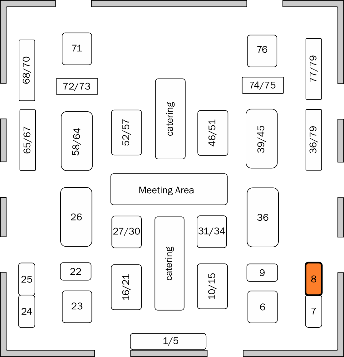 Exhibition hall floor plan — MOBIX8 at Booth 8